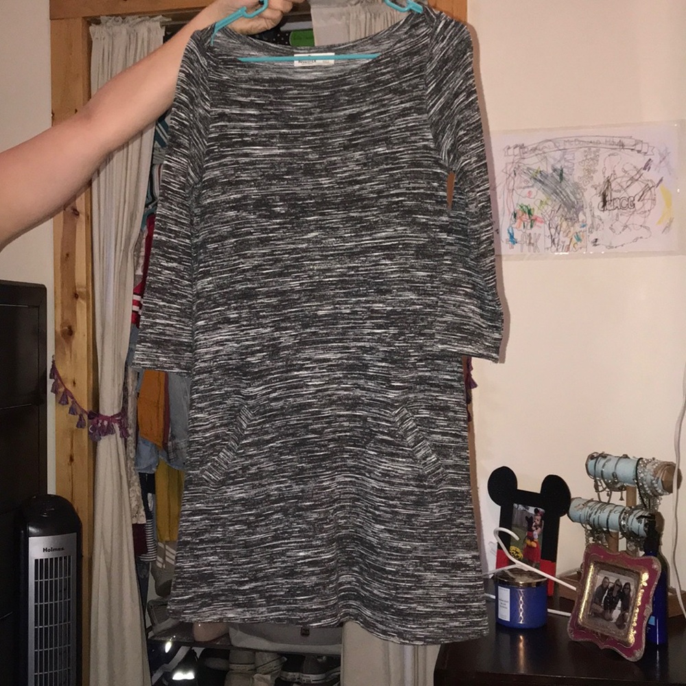 Hollister heather grey, long sleeve dress, medium